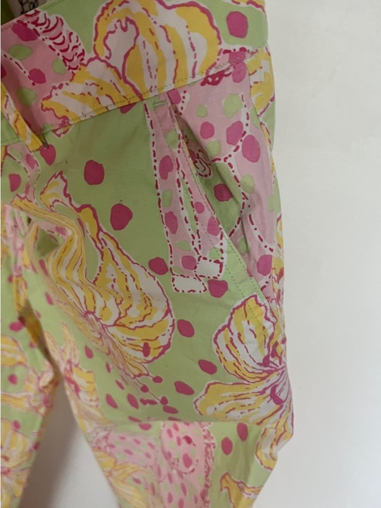 Lilly Pulitzer Floral Cropped Pants - Green/Pink/Yellow - Picture 6 of 6